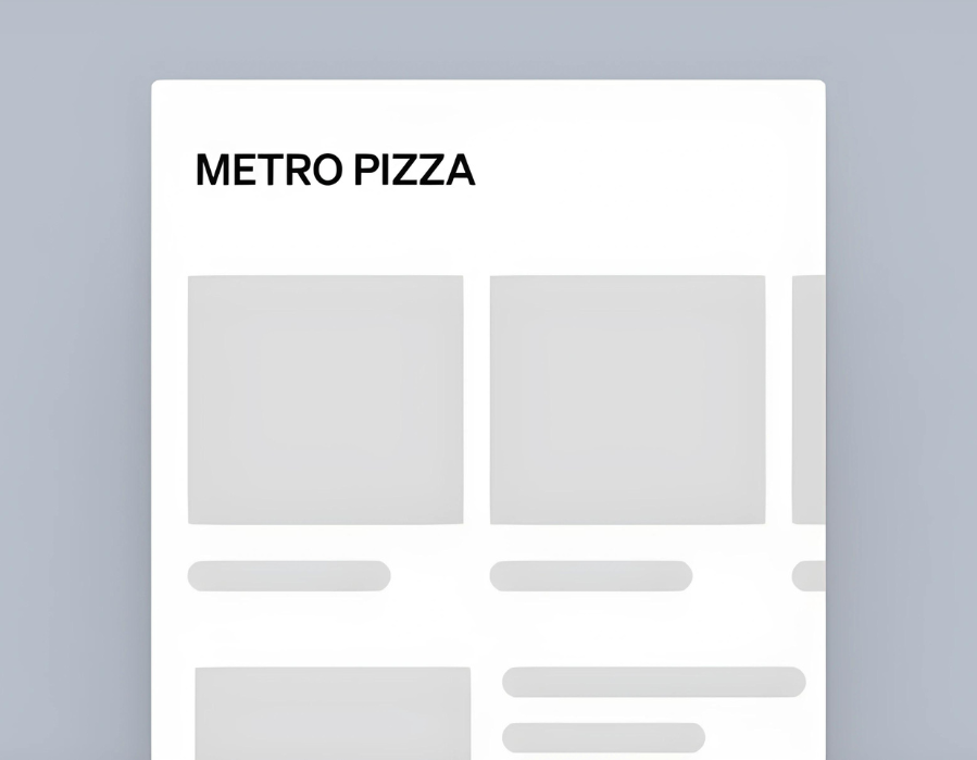 NO branded app for metro pizza